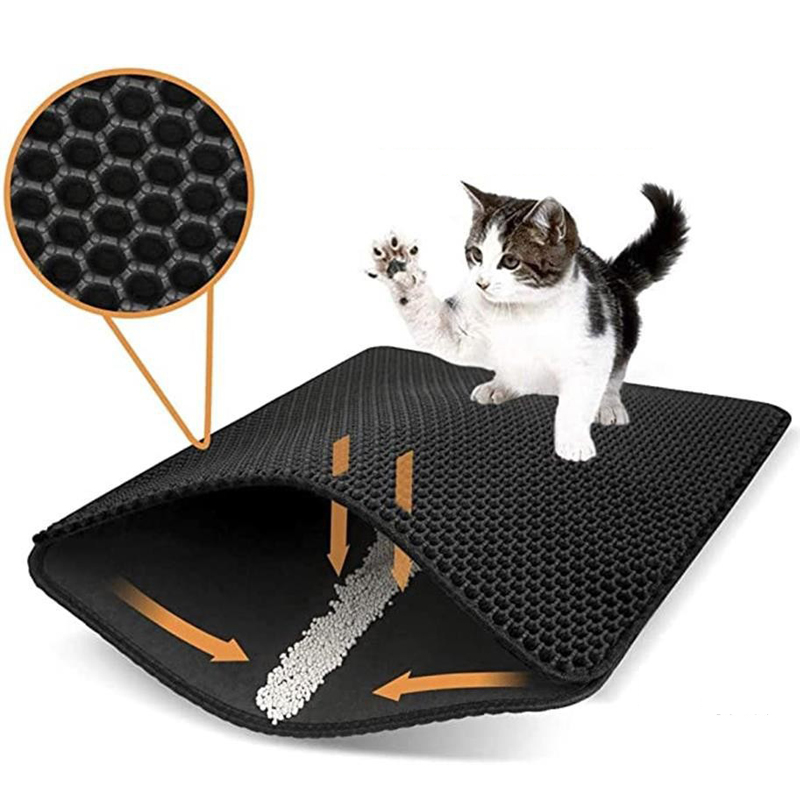 Waterproof Pet Cat Litter Mat Foldable EVA Double..